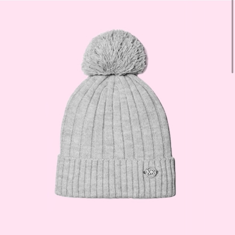 Grey Michael Kors Pom Pom Beanie